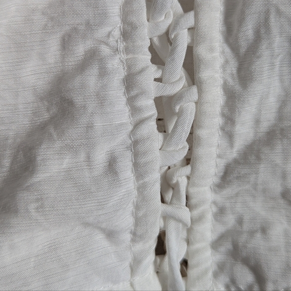 FOREVER 21 - White Lace-Up Spaghetti Strap Crop Top With Lace Detail Size M - Picture 5 of 12